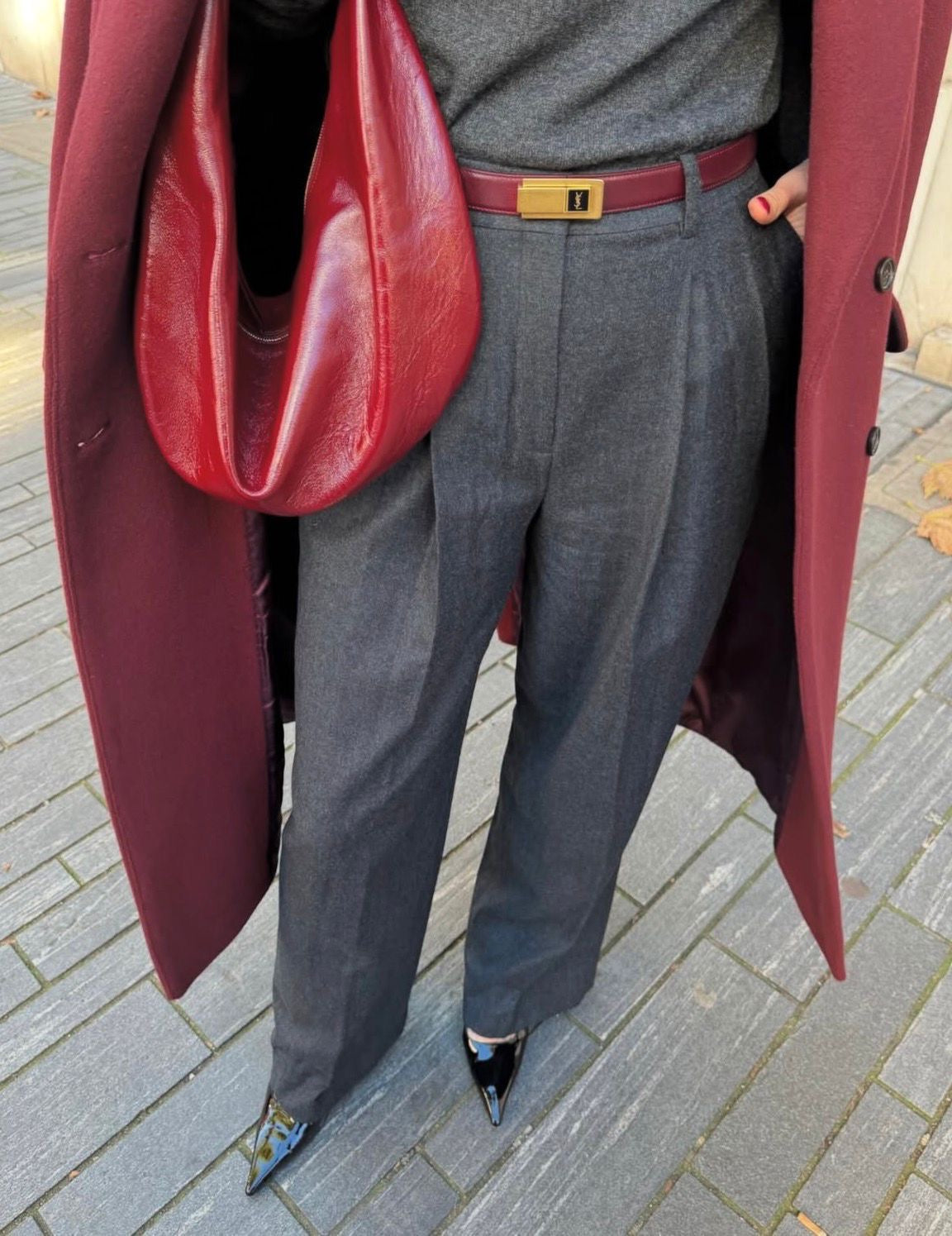 Theory Charcoal Grey Pleated Wool Trousers Us4 UK 8