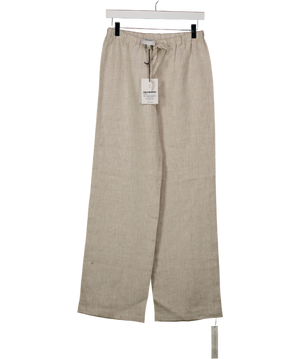 Reformation Oatmeal Beige Olina Linen Trousers UK XS