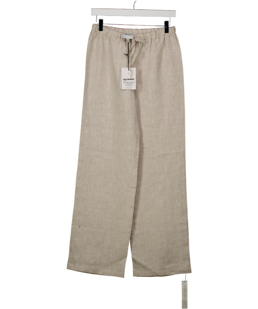 Reformation Oatmeal Beige  Olina Linen Pant UK XS