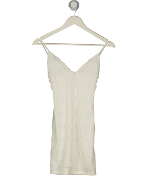 WHITE FOX White Textured Mini Dress UK XS