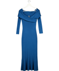 BY ANTHROPOLOGIE Off-the Shoulder Knit Midi Dress In Blue UK M