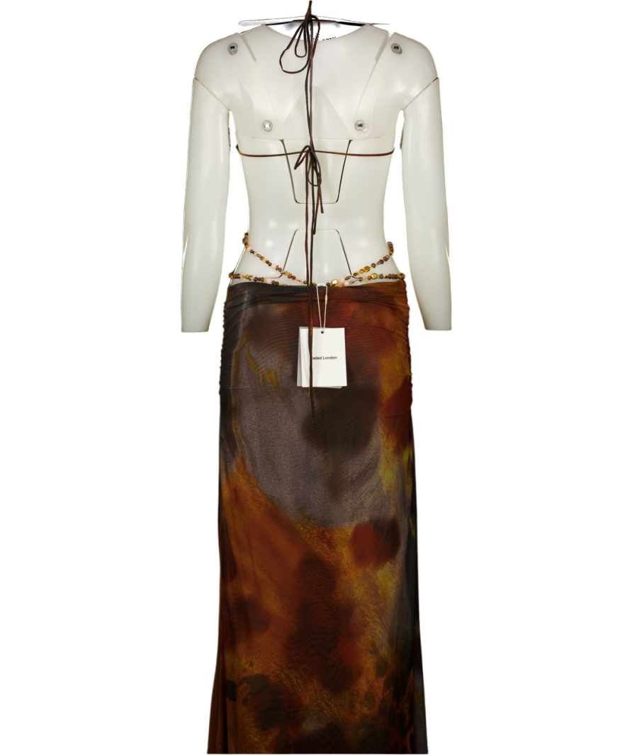 Jaded London Brown Vida Maxi Dress UK 8