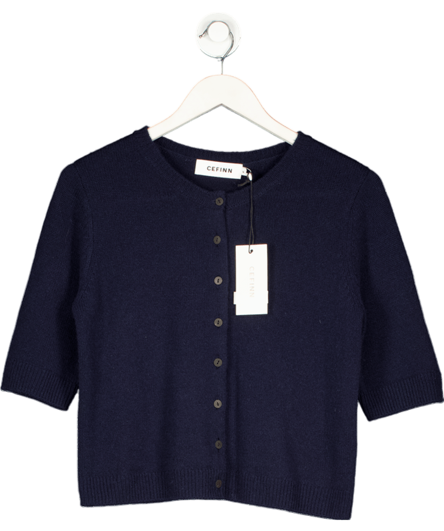 Cefinn Blue Clara Cashmere Short Sleeve Cardigan UK M - Reliked