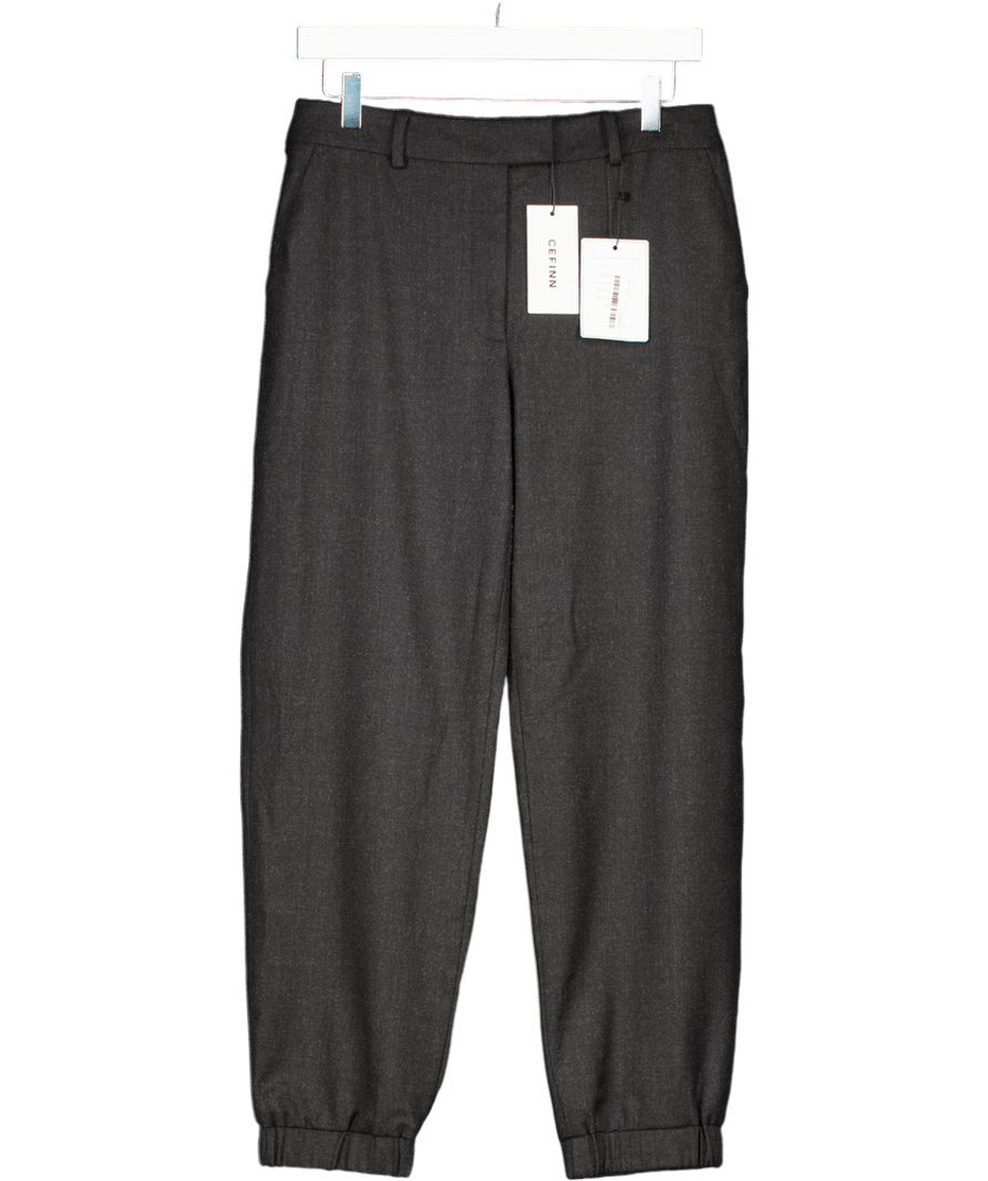 Cefinn Charcoal Grey Tailored Stretch Wool Blend Trousers UK 10 - Reliked
