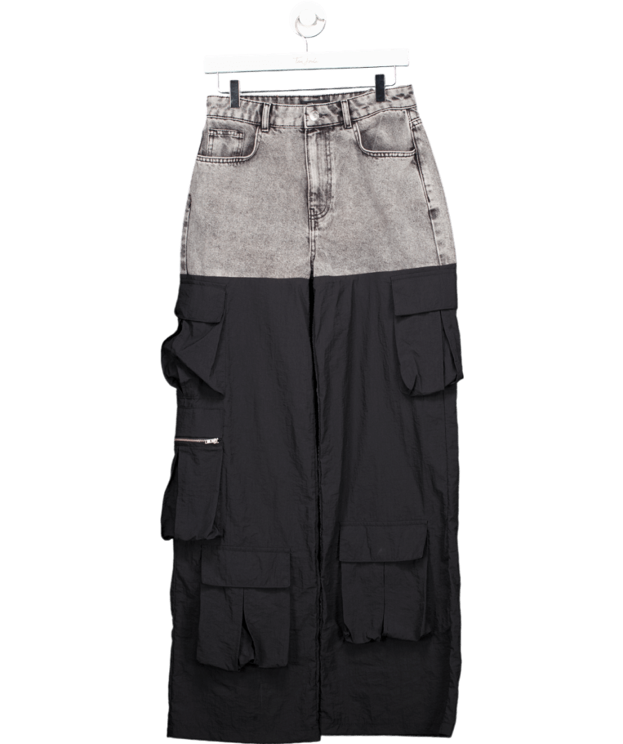 Cekette Black Denim Top Cargo Trousers W25 - Reliked
