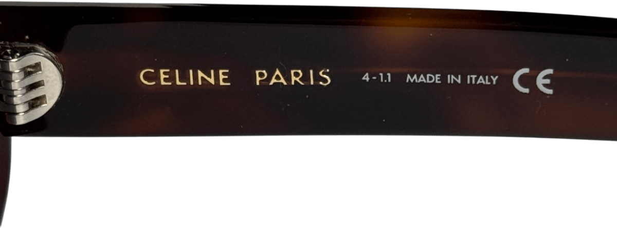 Celine Brown Tortoise / Gold Triomphe Oval - frame Acetate Sunglasses In Case & Box - Reliked