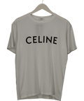 Celine Classic White Loose Fit Logo T-shirt UK XXS - Reliked
