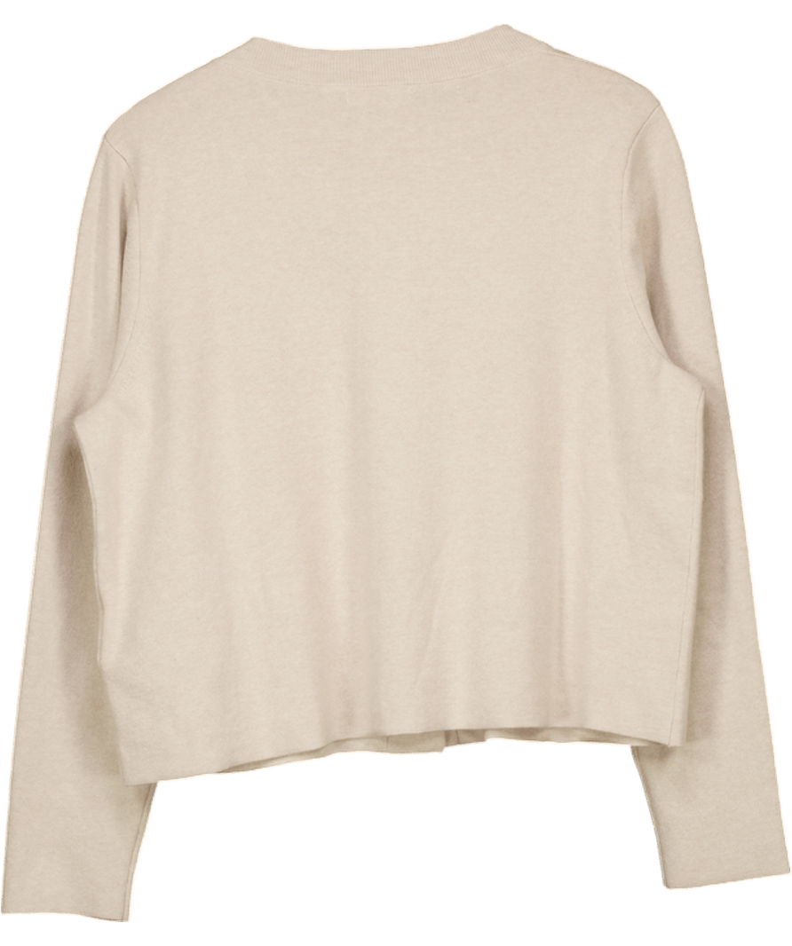 Celtic & Co Beige Organic Cotton Boxy Cardigan UK M - Reliked