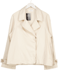 Celtic & Co Cream Denim Biker Jacket UK 10 - Reliked