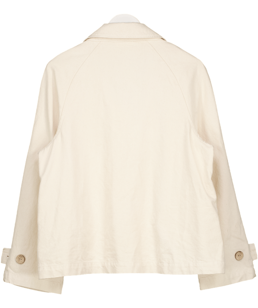 Celtic & Co Cream Denim Biker Jacket UK 10 - Reliked