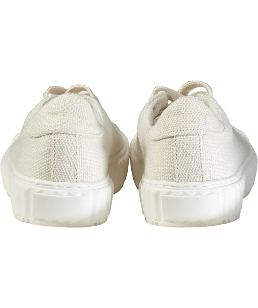 Celtic & Co Cream Lace Up Recycled Canvas Low Top Trainers UK 6 EU 39 👠 - Reliked