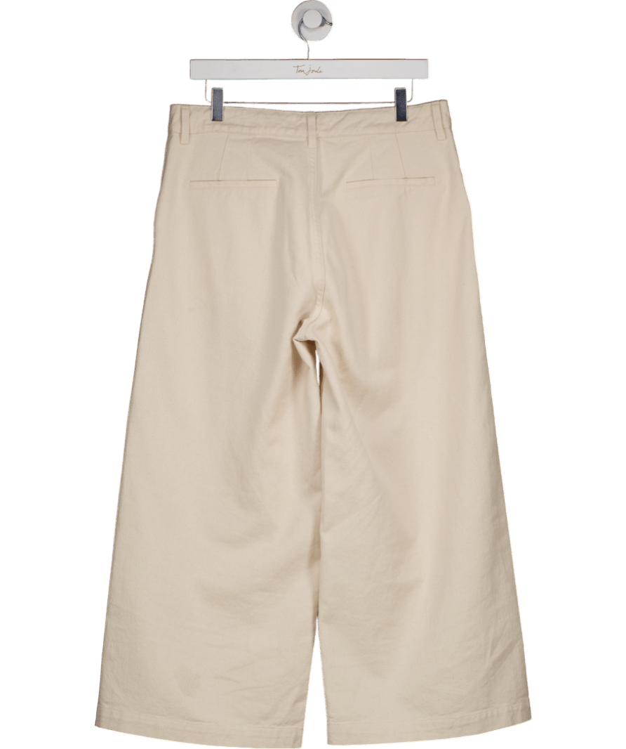 Celtic & Co Cream Wide Leg Cropped Jeans UK 12 - Reliked