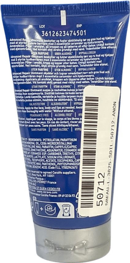 Cerave Advanced Repair Ointment For Very Dry And Chapped Skin 50ml - Reliked