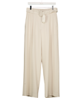 VINCE Magnolia Cream Belted Crepe Wide Leg Trousers Us4 UK 8