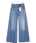 ZARA Blue Zw Collection Flare Low Waist Pleat Jeans UK 6