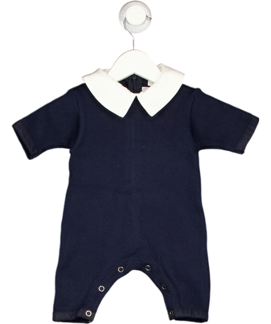 Tati Blue Navy All-in-one Peter Pan Collar 0-3 Months