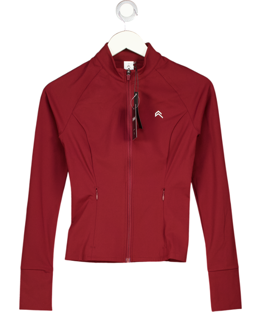 ONER ACTIVE Burgindy Red Activewear Pocket Jacket UK S