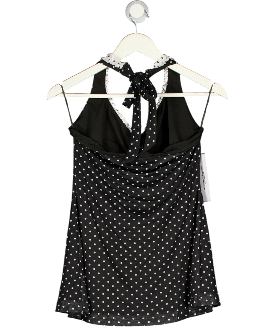 PRINCESS POLLY Black Polka Dot Halter Mini Dress UK 12 – Reliked