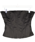 White Fox Black Satin Corset Top UK S