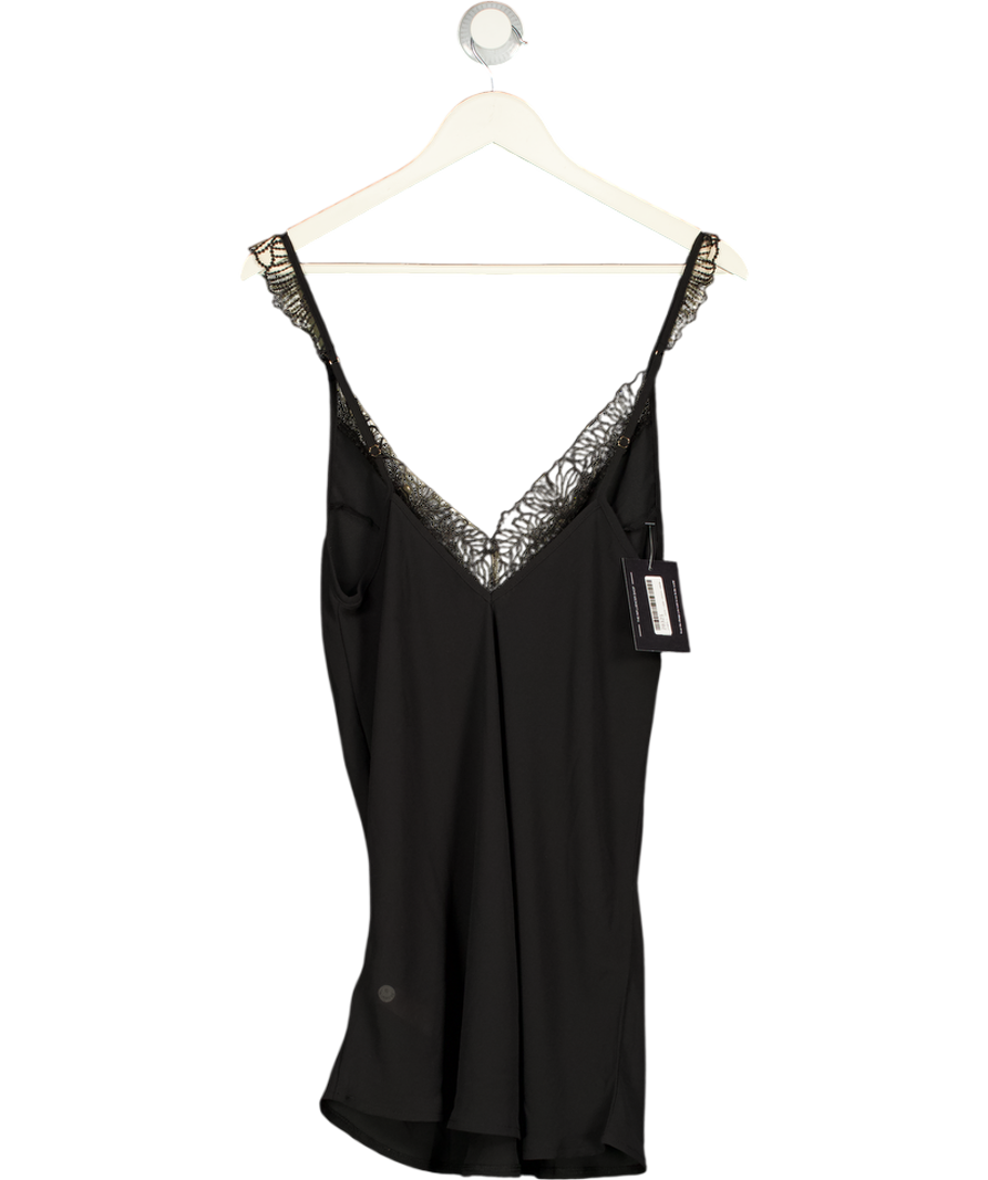 BLUEBELLA Black Amarosa Chiffon Embroidery Short Chemise UK 10