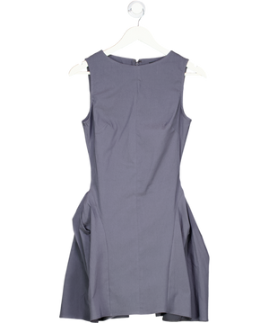 ASOS Grey Bengaline High Neck Pleated Hip Detail Mini Dress UK 8