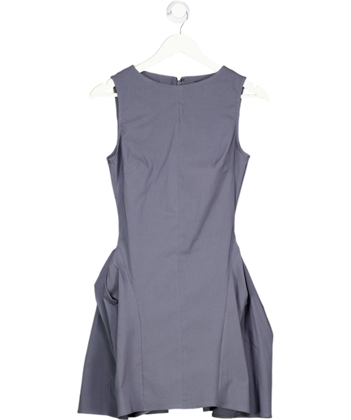 ASOS Grey Bengaline High Neck Pleated Hip Detail Mini Dress UK 8