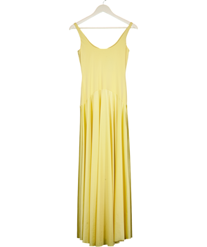 RARE LONDON Atin Scoop Neck Dropped Waist Maxi Dress In Butter Yellow UK 6