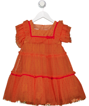 Childrensalon Orange Polka Dot Tulle Dress 5 Years