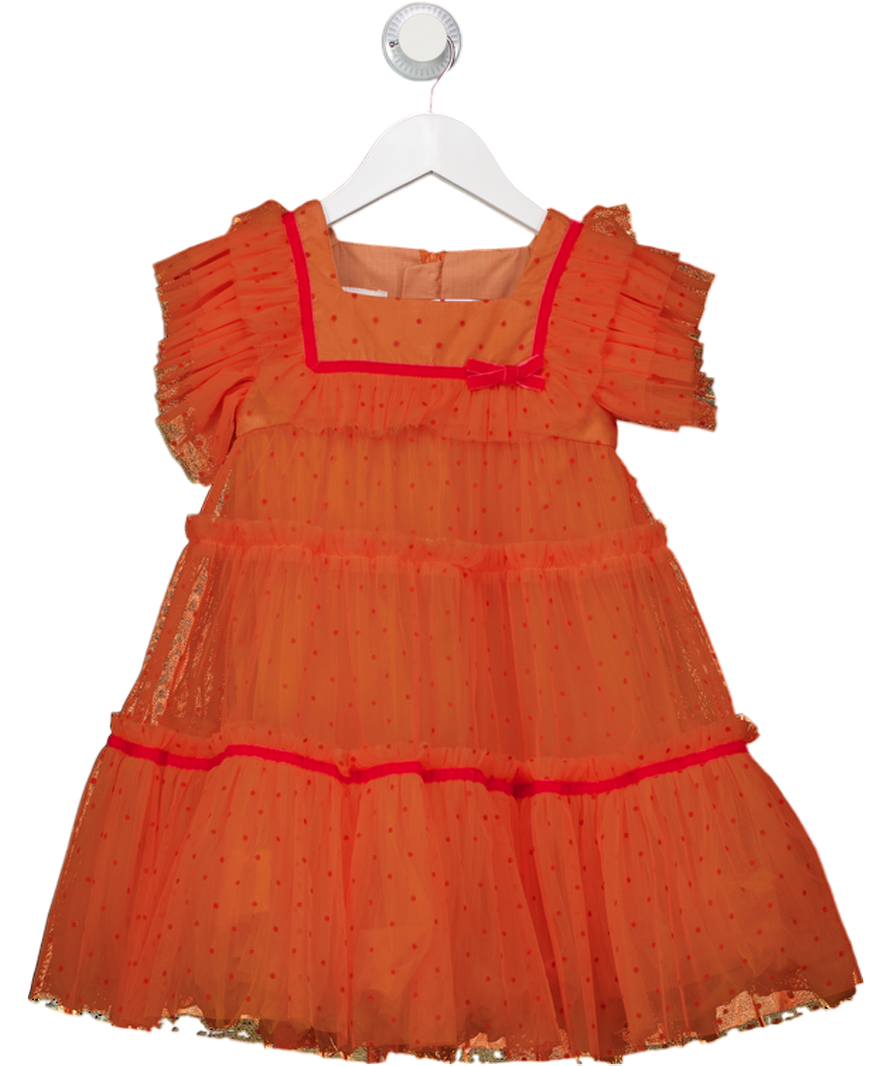 Childrensalon Orange Polka Dot Tulle Dress 5 Years