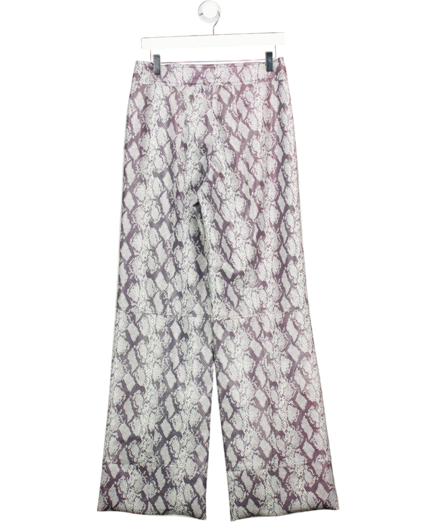 STAND STUDIO Grey Faux Suede Snakeskin Trousers UK 10