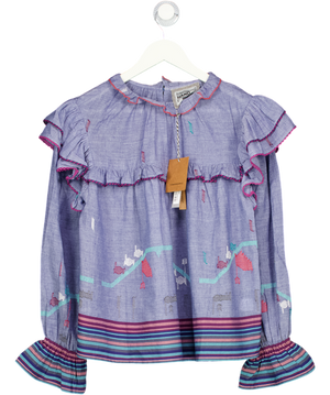 CONDITIONS APPLY Kayla Blue Chambray Handwoven Blouse UK L