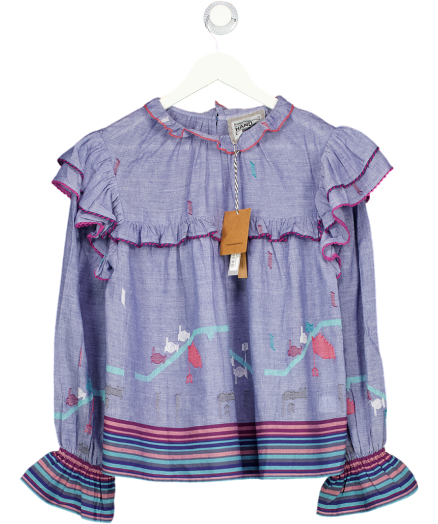 CONDITIONS APPLY Kayla Blue Chambray Handwoven Blouse UK L