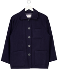 YVES SAINT LAURENT Vintage 100% Wool Navy Blue Pea Coat Fr40 UK 12