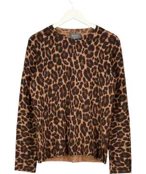 WYSE LONDON Brown Wool / Cashmere Blend Crew Neck Jumper UK M