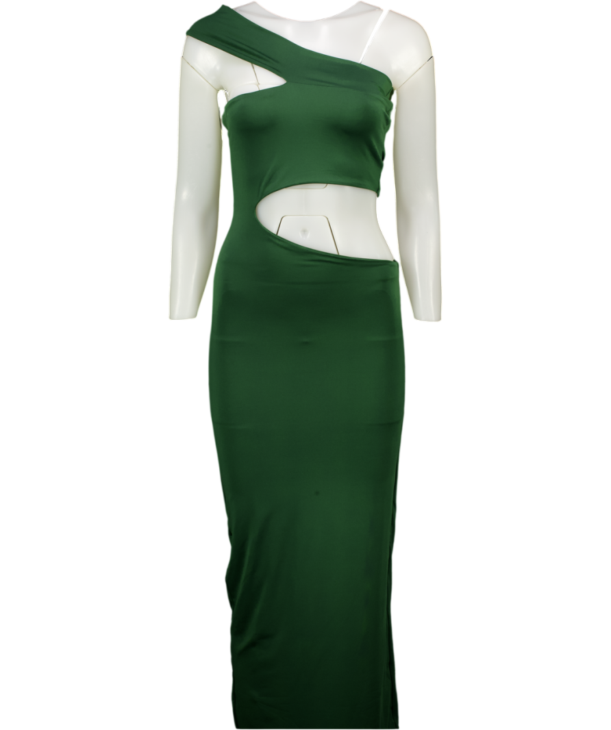 ARIA COVE Green Cut-out Bandeau Maxi Dress UK 8