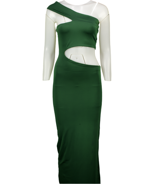 ARIA COVE Green Cut-out Bandeau Maxi Dress UK 8
