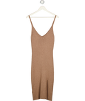 Abercrombie & Fitch Brown Rib Knit V-neck Midi Dress UK M