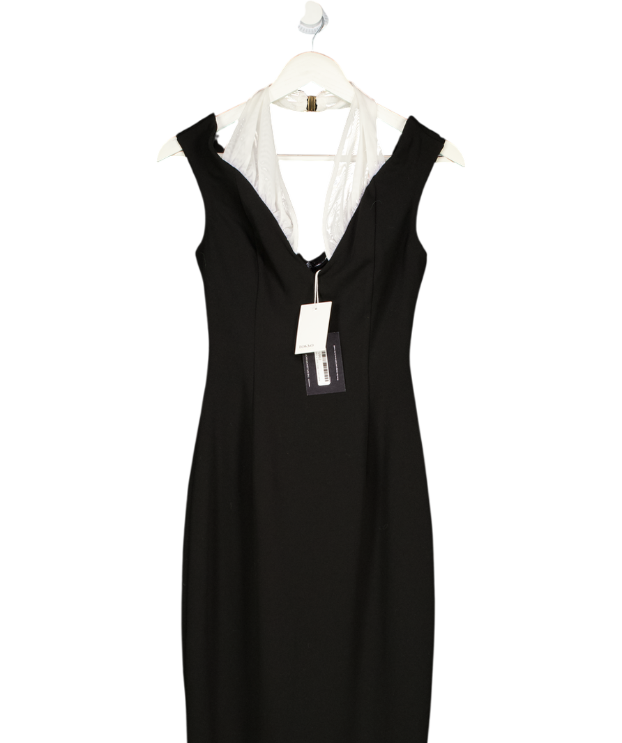 TOKYO FOXTROT Kennedy Black Off Shoulder Midi Dress UK S