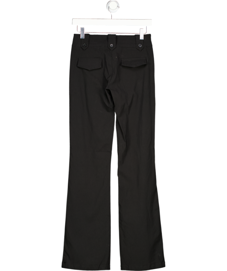 TIGER MIST Black Kittie Low Waisted Tailored Button Detail Flared Trouser UK XS