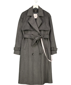 OW COLLECTION Matilda Grey Belted Wool Overcoat UK 12