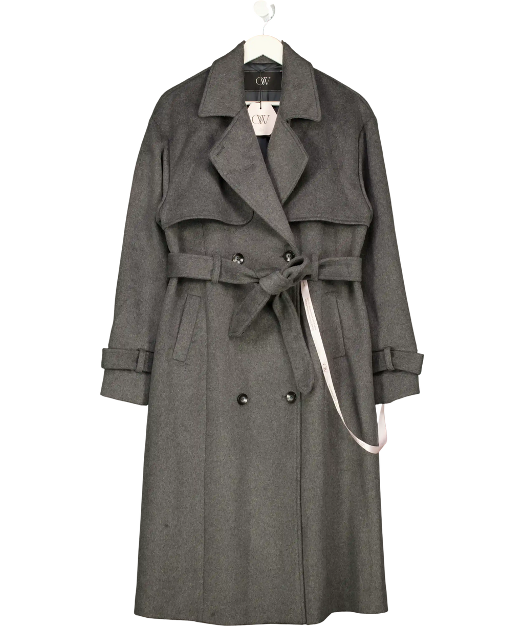 OW COLLECTION Matilda Grey Belted Wool Overcoat UK 12