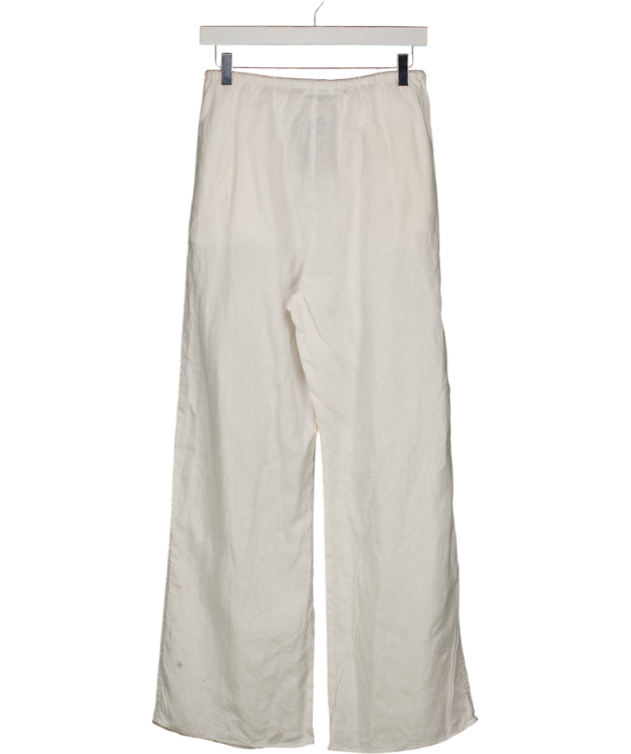 DISSH Carla White Drawstring Linen Pant UK 8