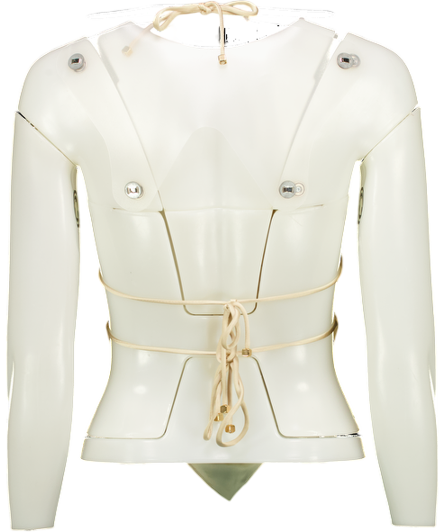 MYBESTFRIENDS Champagne Beige Satin Tie Back Honey Bustier Top UK XS