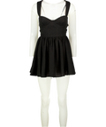 MESHKI Black Loz Tie Back Linen Mini Dress UK S
