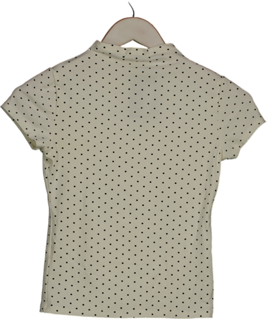 Reserved Cream Slim Fit Polka Dot T-shirt UK S