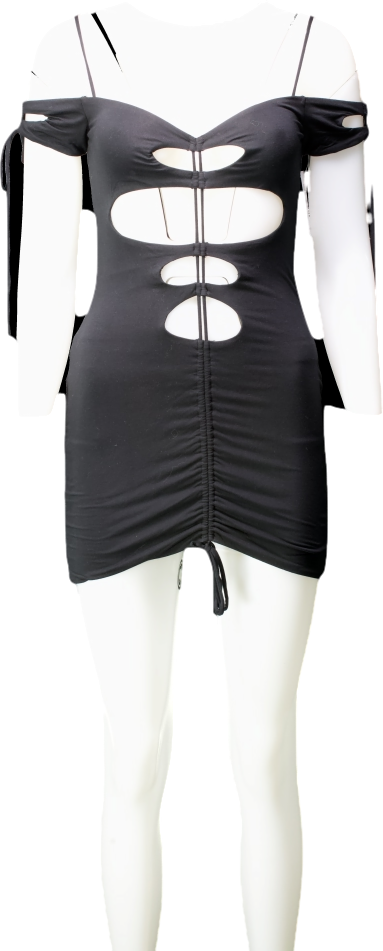 h:ours Black Cut Out Mini Dress UK XS