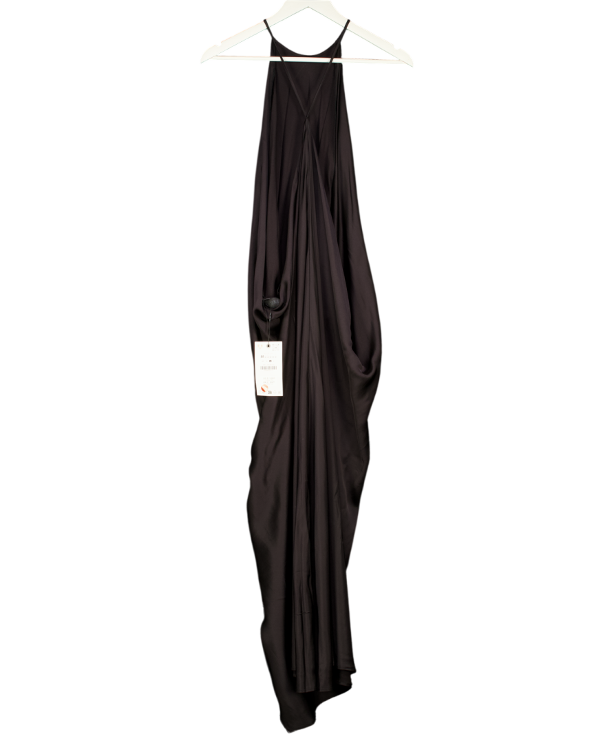ZARA Black Satin Relaxed Maxi Dress UK M