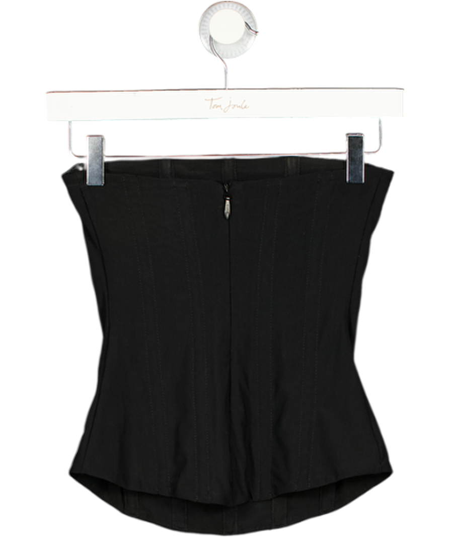 WHITE FOX Black Jewelled Corset Top UK XS