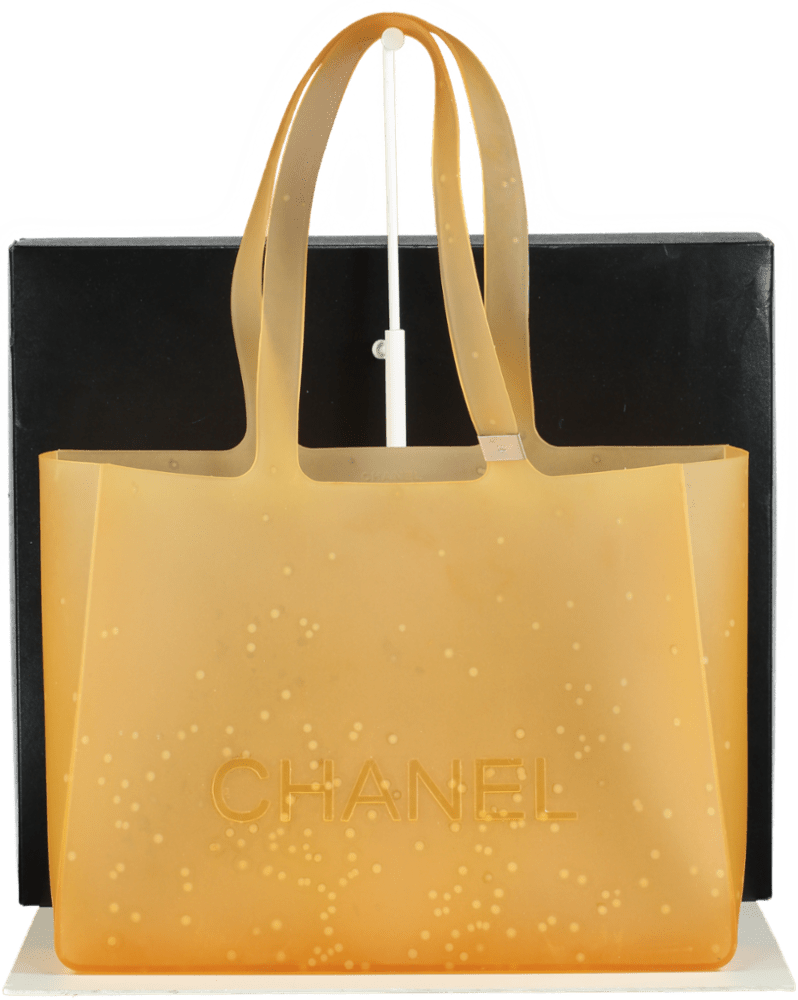 CHANEL Ltd.Edition Orange Logo Jelly Tote Beach Bag - Reliked
