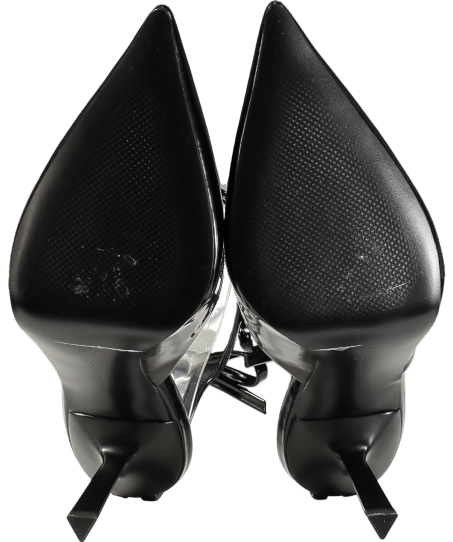 Charles & Keith Black Bow Ankle - strap Pointed - toe Stiletto Pumps UK 6 EU 39 👠 - Reliked